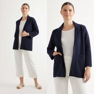AYR 100% wool blazer coat in dark navy